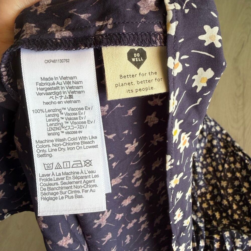 Madewell navy blue ditsy floral midi dress size xs - Picture 9 of 9